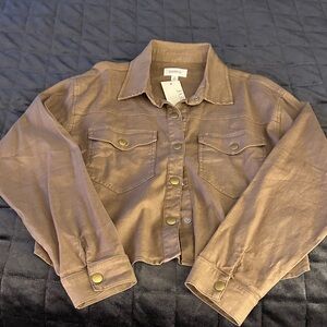 Evereve Tan Cropped Jean Jacket